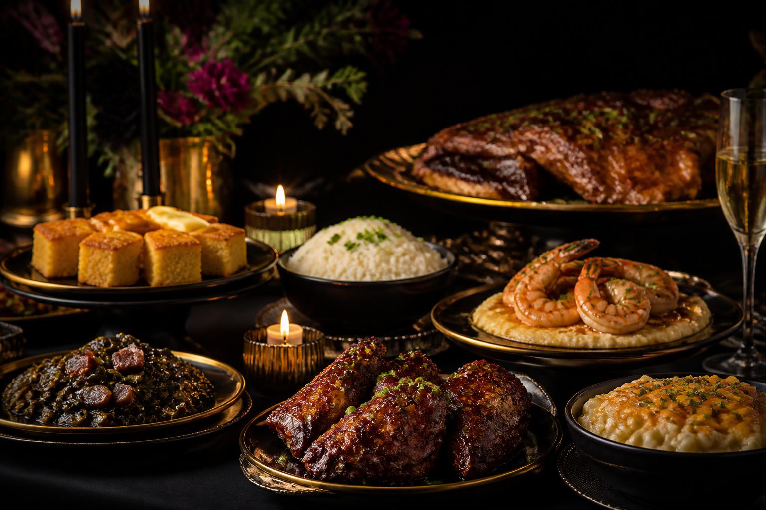 Gourmet catering spread by DML